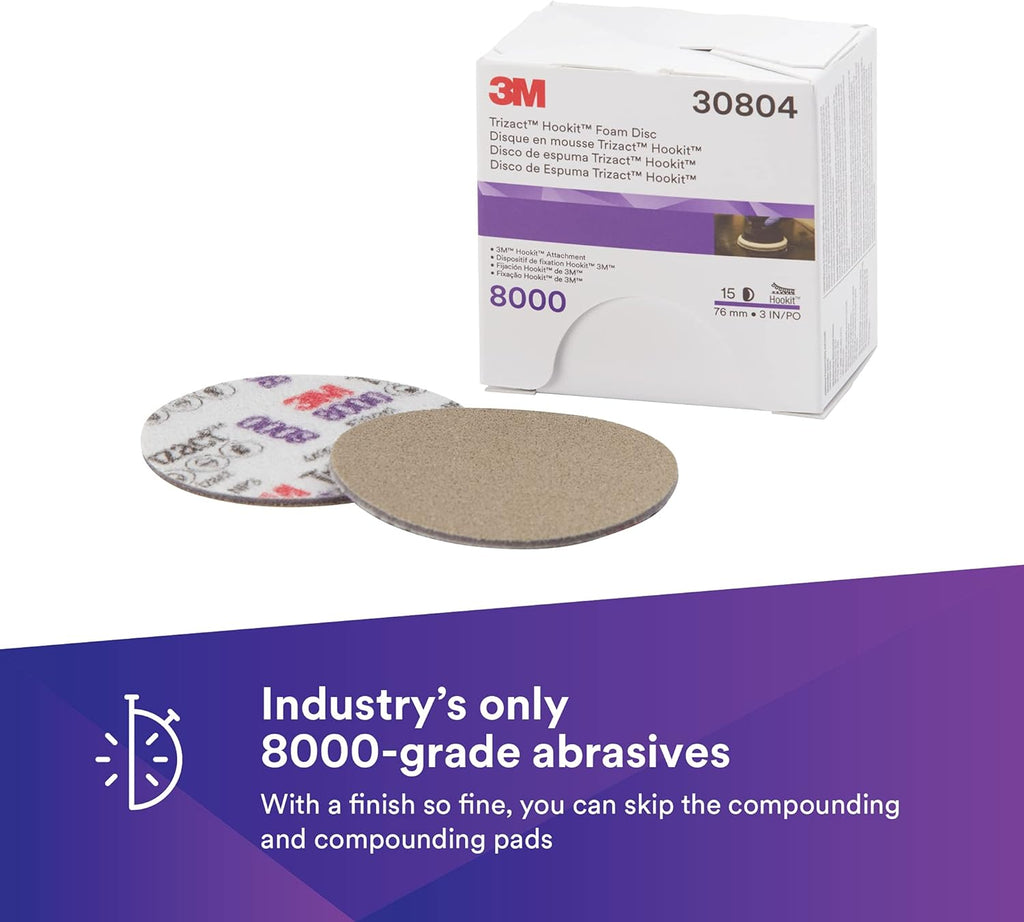 6 in Foam Backing Abrasive Disc, 3000 and 8000 Grade, 10 Discs/Carton Y502610