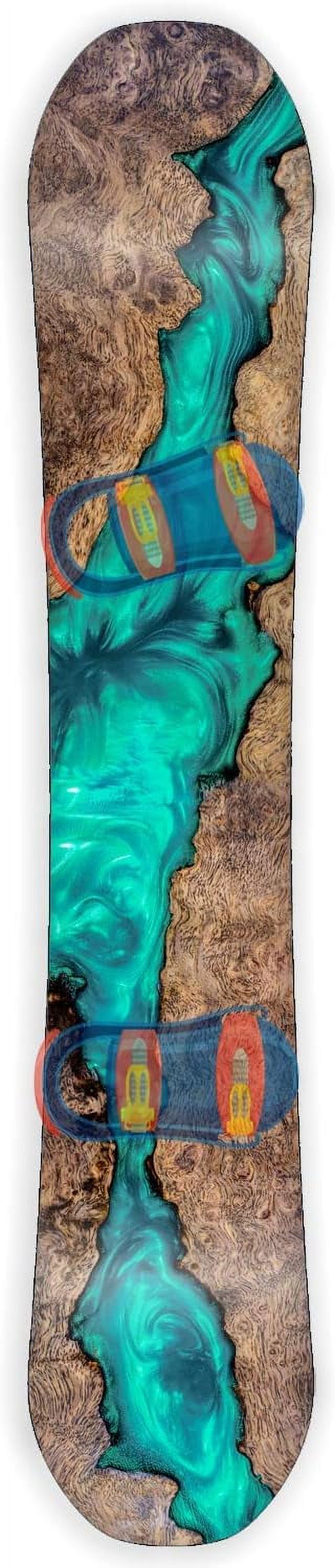 Aqua Resin Wood Snowboard Wrap Sticker Skin Cover J8580
