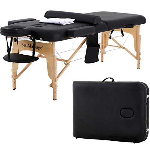 Portable Massage Table 28 Inch Wide Adjustable Folding PU Leather C74314