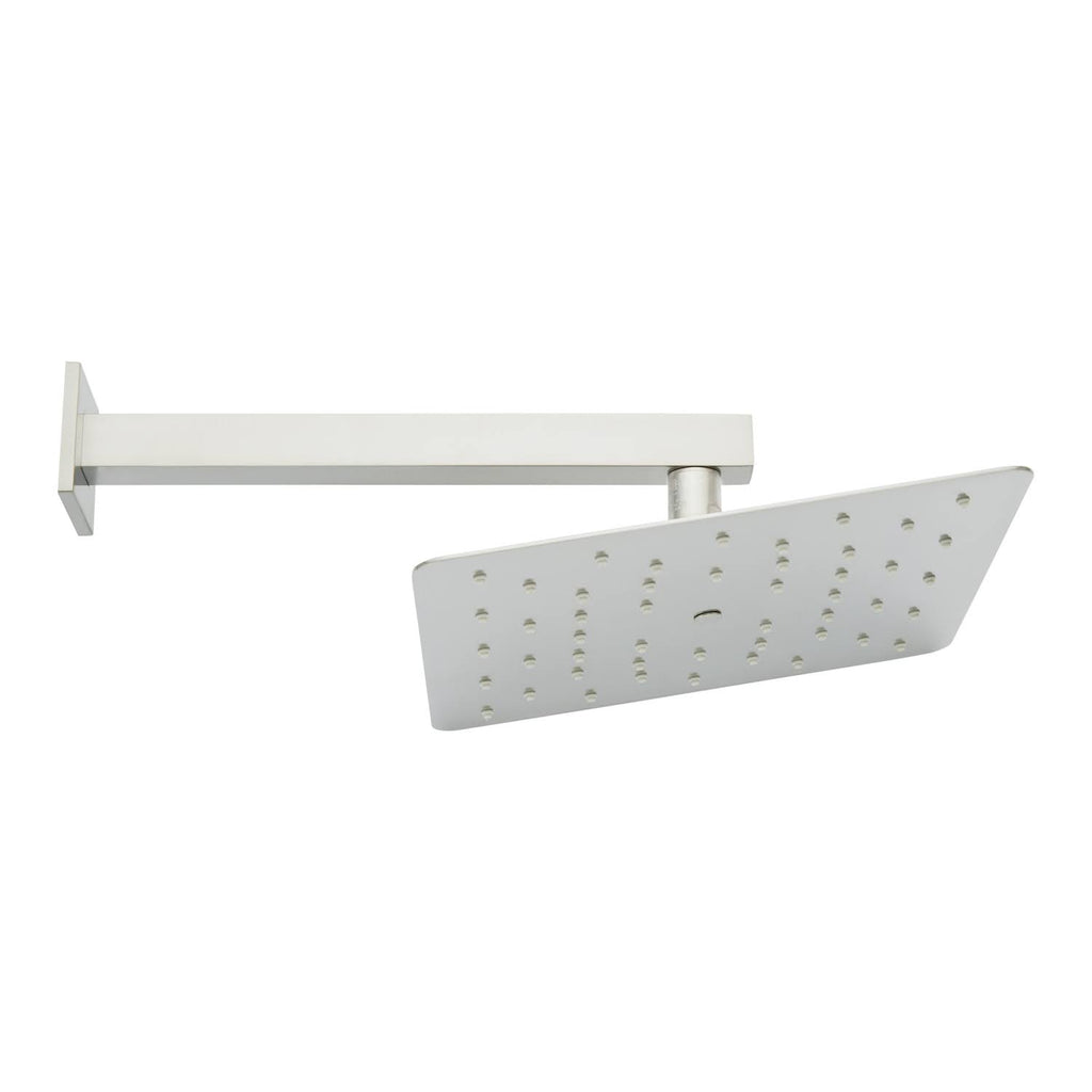 10x22 Rainfall Shower Head with Wall Mount Shower Arm 2.5 GPM Brushed Nickel O543