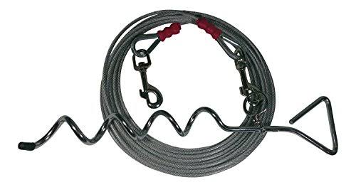 200 ft Dog Tie Out with Ground Stake Corkscrew Leash V68974