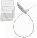 Plastic Security Seals Tamper Tags Disposable Numbered 9.84" Length White Pack of 500 O458985