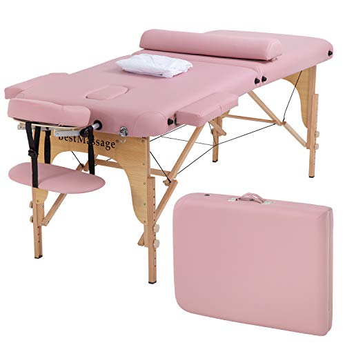 Portable Massage Table 28 Inch Wide Adjustable Folding PU Leather C74314