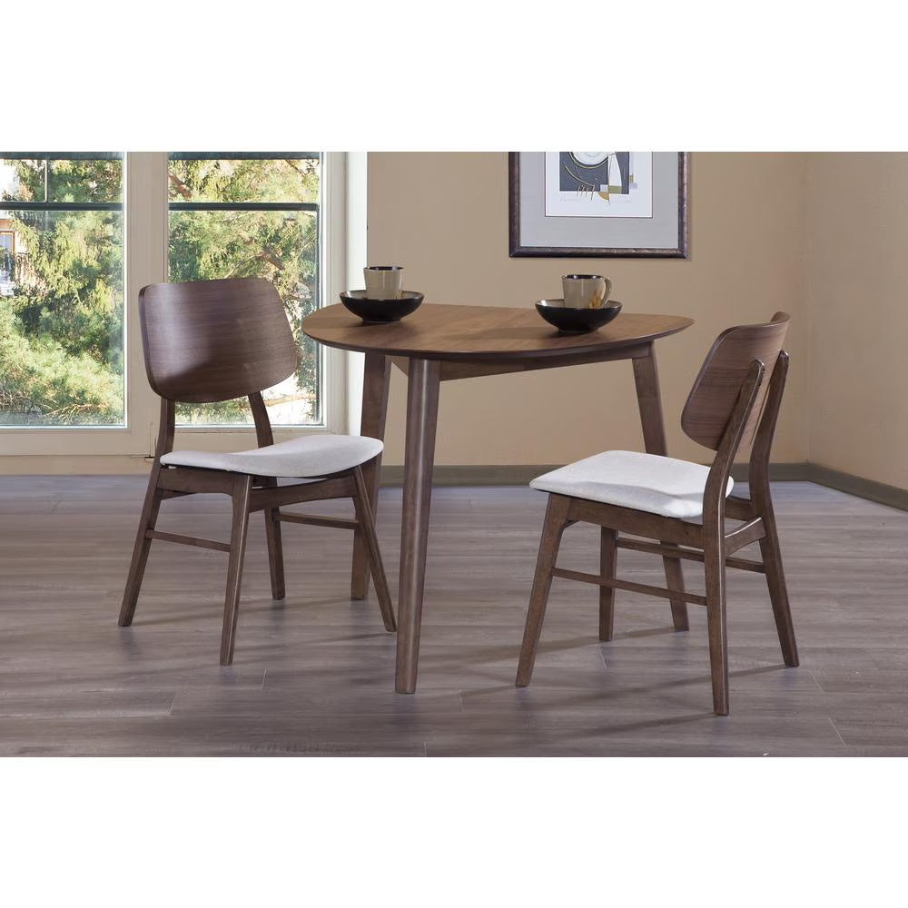 Brown Corner Table and 2 Wood Back Chairs O112471