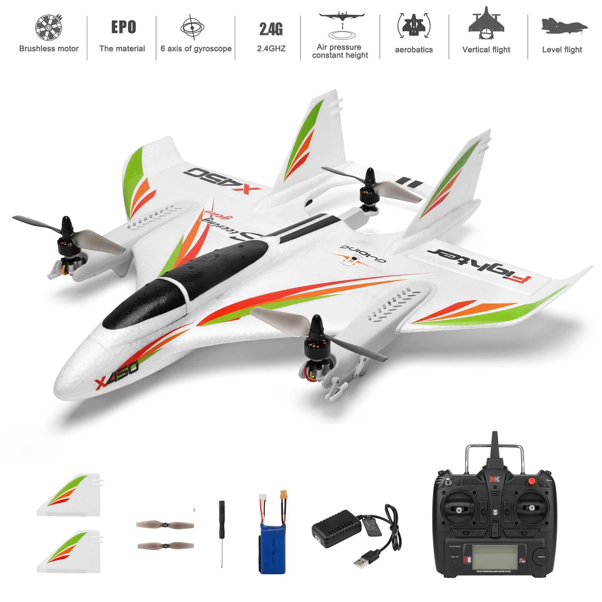RC Airplane Brushless 2.4G 6CH Fixed Wing RTF I6615