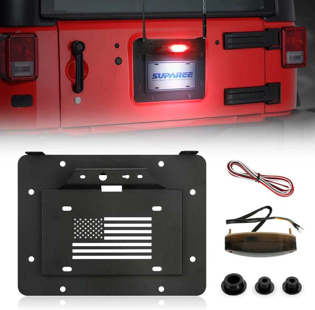 Spare Tire Delete License Plate Relocation Kit with Light N51576