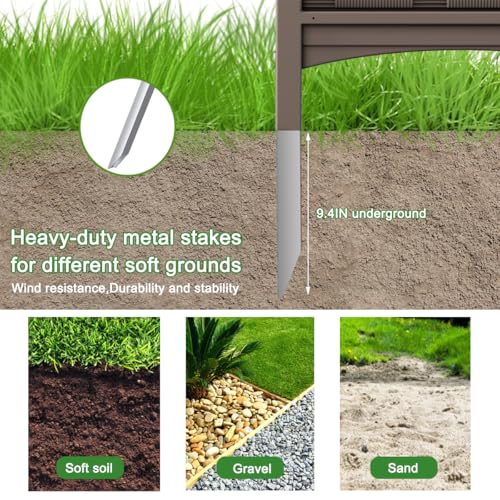Off White 4 Panels Resin Fence Panels Kit, 45" x 22" Per Panel A10069