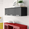 Wall Mounted China Cabinet Black W9143