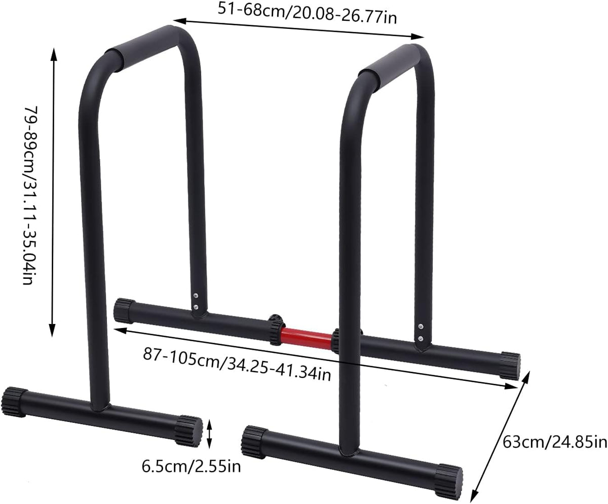 Black Heavy Duty Adjustable Dip Bar, 440 LBS Loading Capacity X966