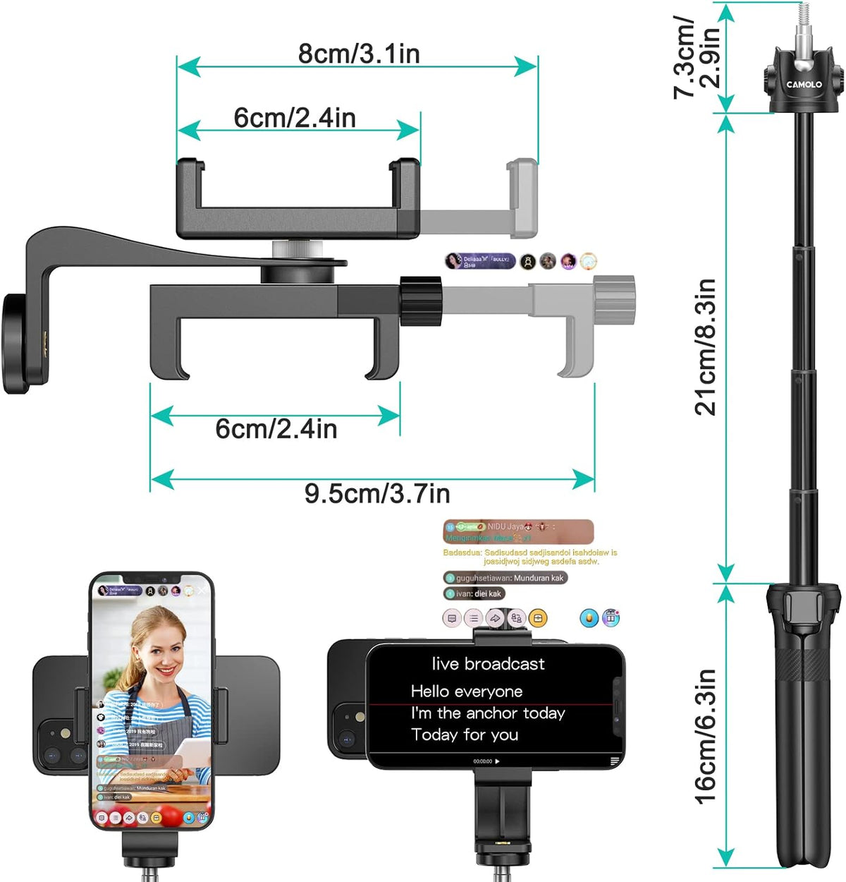Phone Tripod Mount Teleprompter for Smartphone T82527
