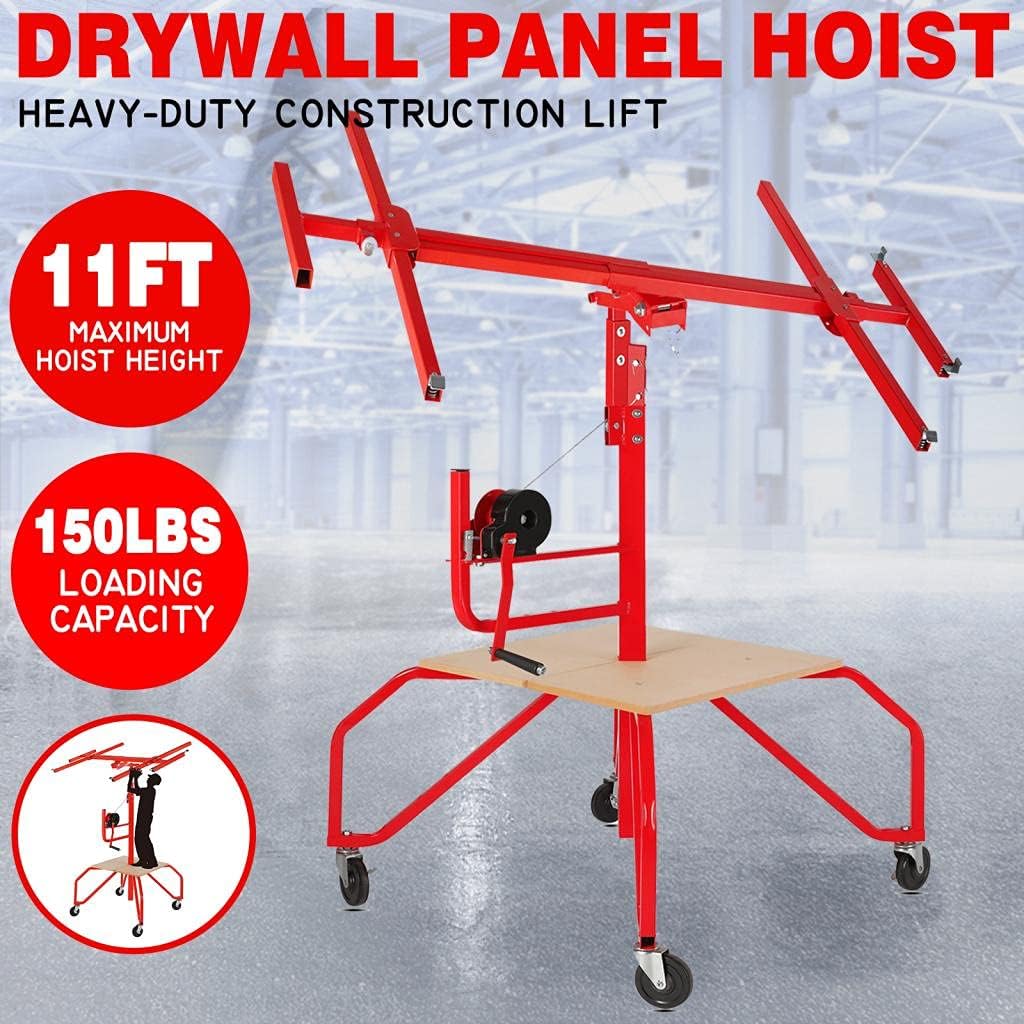 Drywall Lift Rolling Panel Hoist Jack Lifter 16FT A55371