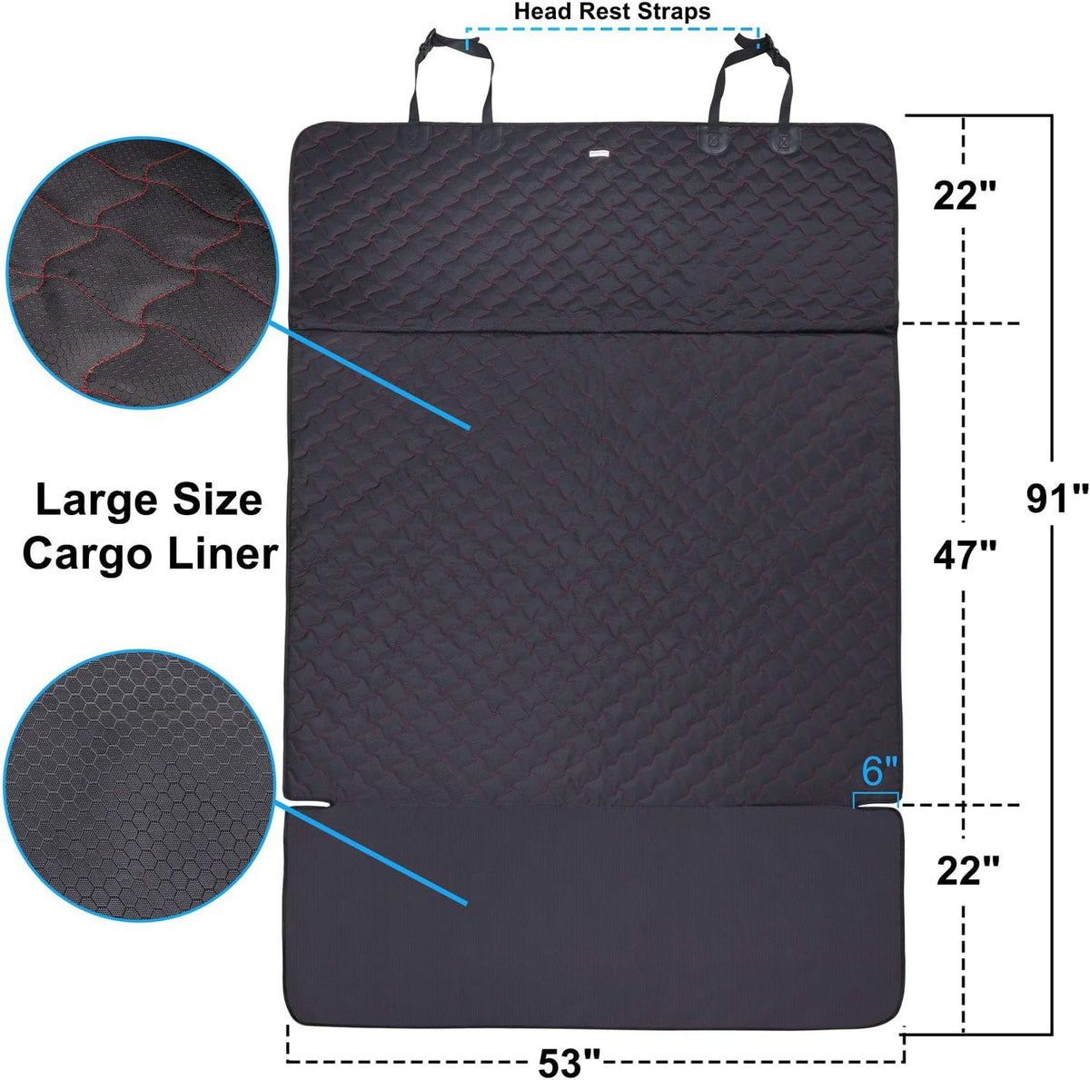 Waterproof Nonslip SUV Cargo Liner with Bumper Flap O73965