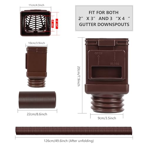 2 Pack Flexible Downspout Extension with Leaf Filter D65767