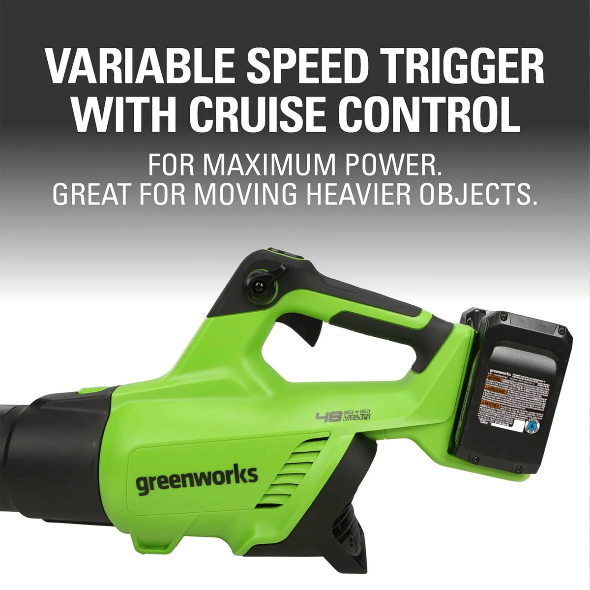 48V Brushless Leaf Blower 515CFM 125MPH with 2 2.0Ah Batteries & 4A Dual Port Charger S4446
