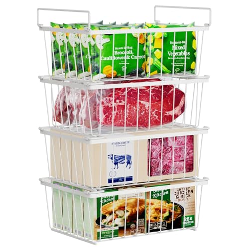 4 Pack Stackable Black Freezer Organizer Bins A150102