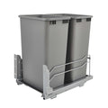 Double 27-Quart Pull Out Kitchen Waste Container with Soft-Close Slides, Gray T870