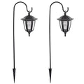 34 Inch Hanging Solar Lights, 2 Pack Warm White LED Garden Lanterns with 2 Shepherd Hooks G633