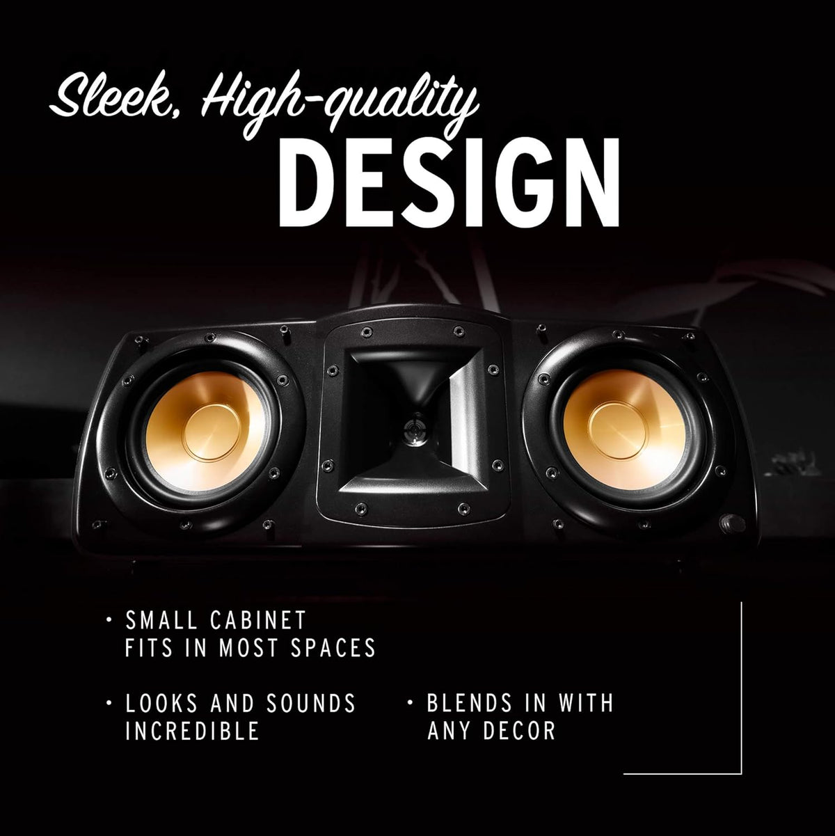 Black Center Channel Speaker with Dual 5.25” Woofers and 1” Tweeter X3513