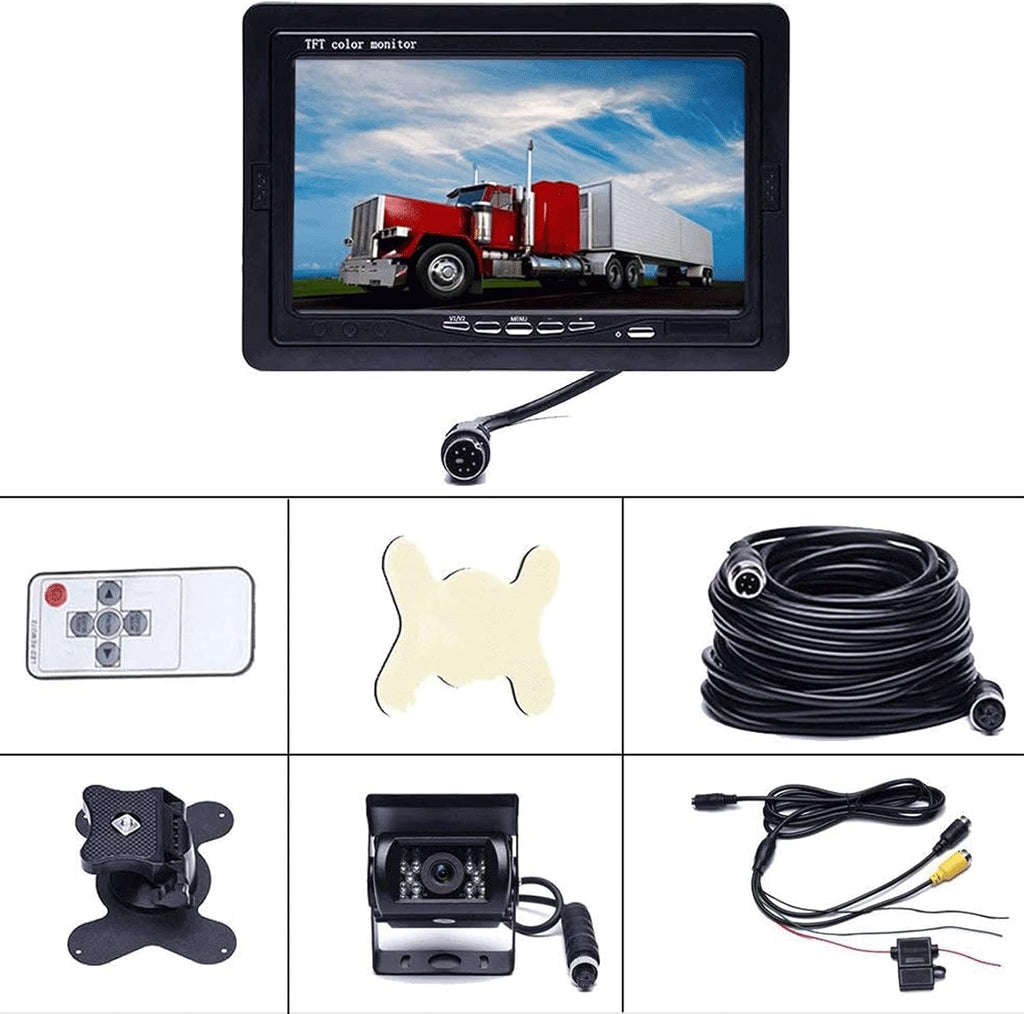 Backup Camera with Monitor Kit, Waterproof Night Vision 7 Monitor Q274