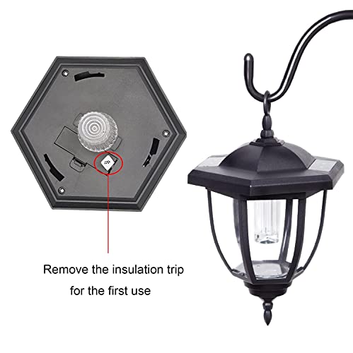 34 Inch Hanging Solar Lights, 2 Pack Warm White LED Garden Lanterns with 2 Shepherd Hooks G633