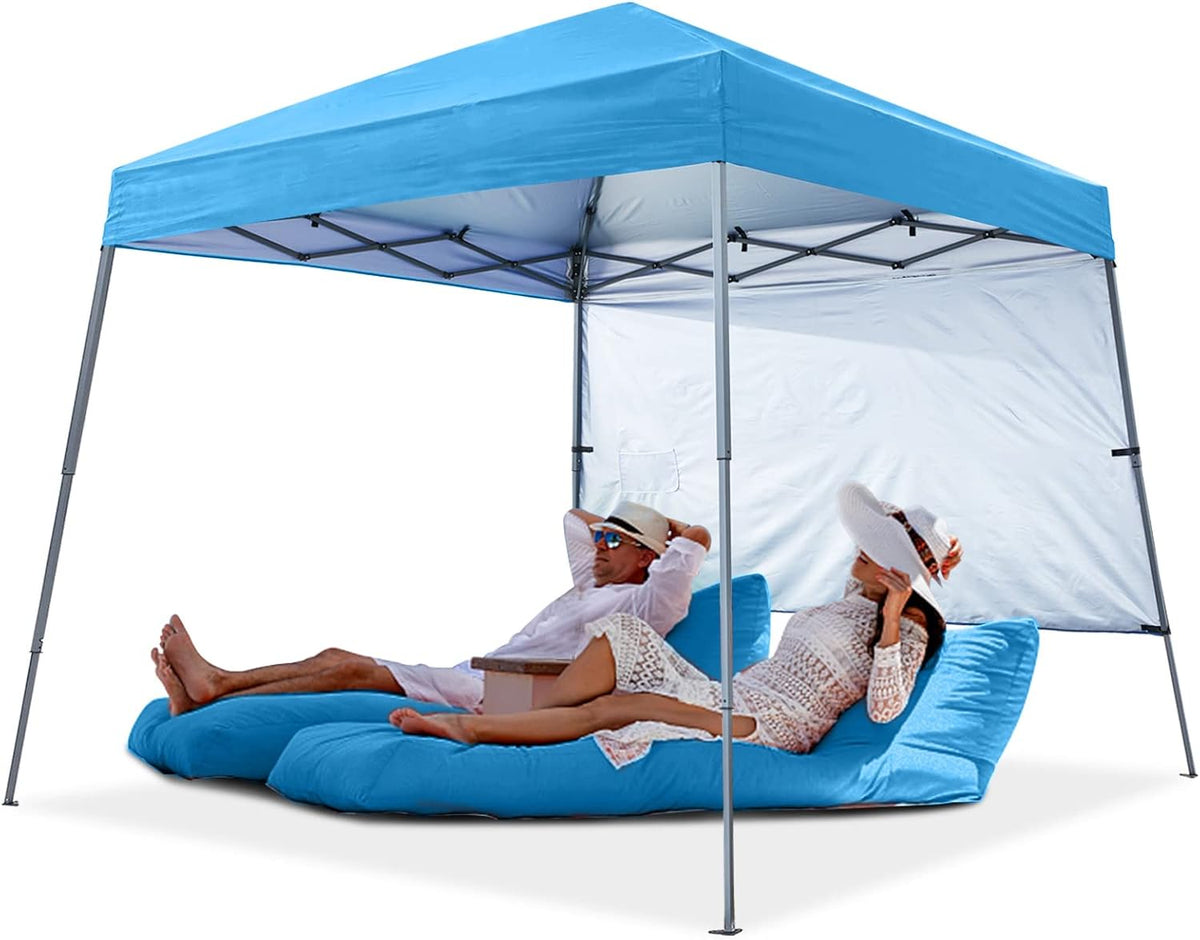 Pop Up Beach Tent with UPF50+ Sun Shade 8 x 8 ft Sky Blue D313362