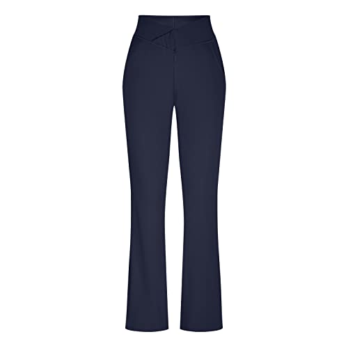 Women’s Bootcut Yoga Pants High Waisted V Crossover Wide Leg Flare Leggings Z6435