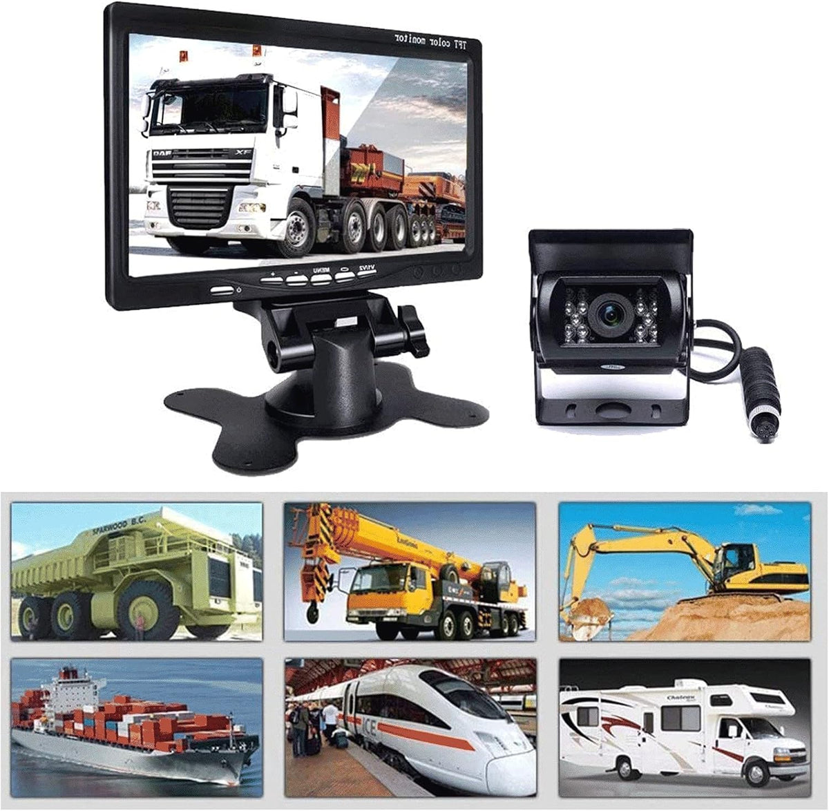 Backup Camera with Monitor Kit, Waterproof Night Vision 7 Monitor Q274