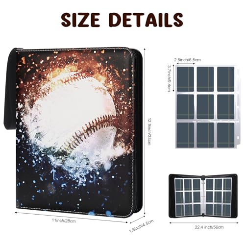 Baseball Card Binder with 50 Removable Sleeves C548781