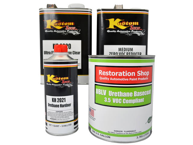 Sonic Blue Metallic Low VOC Urethane Basecoat Clearcoat Auto Paint Medium Gallon Kit R43318