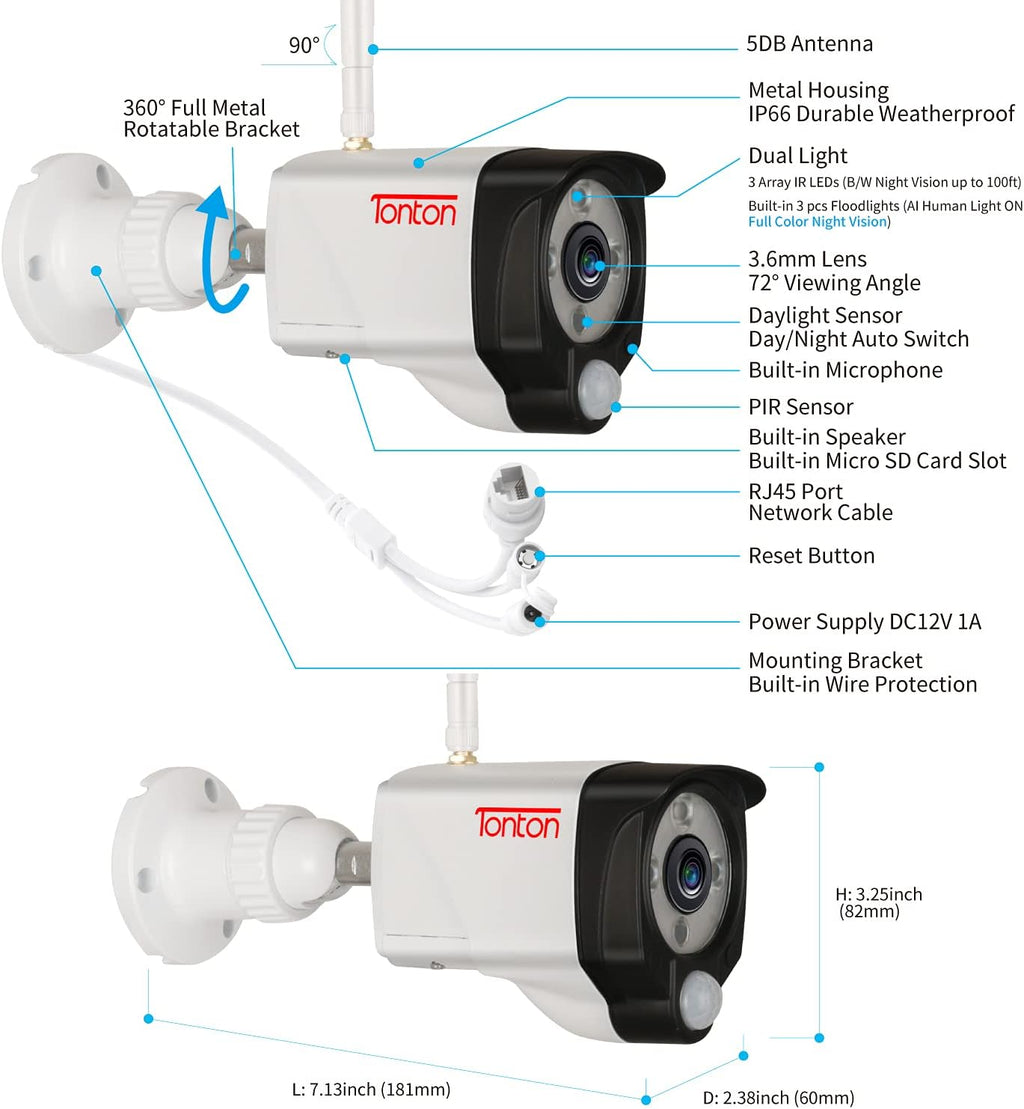 3MP Ultra HD Wireless IP Security Camera with PIR Sensor L703