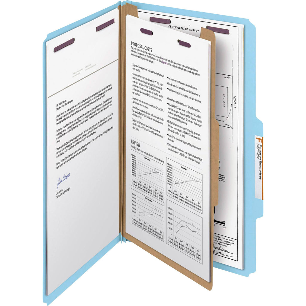 Blue Pressboard Classification Folders L946