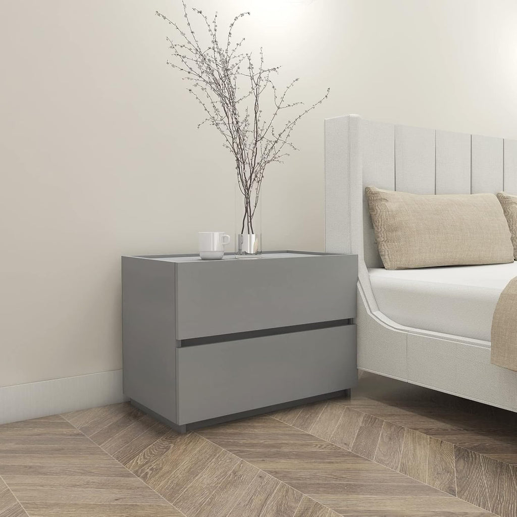Gray 2-Drawer Stackable Dresser C2273