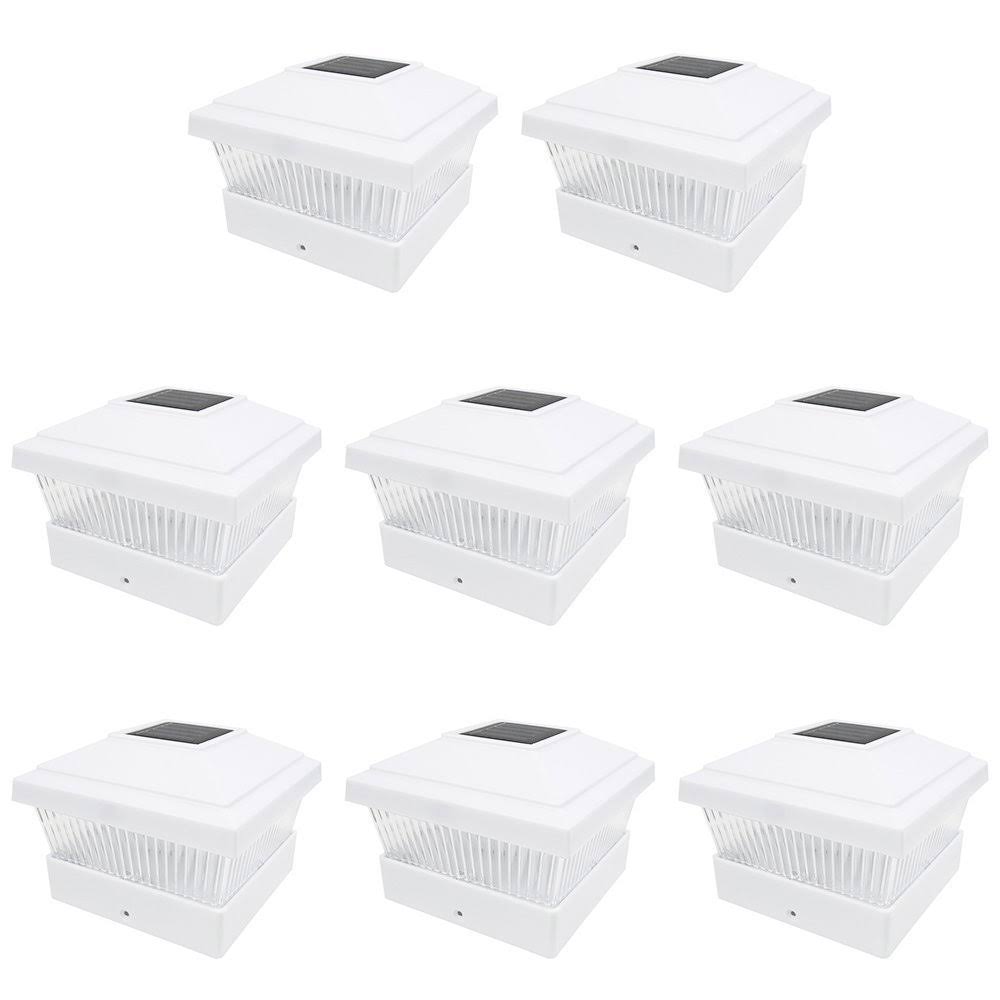 White 8 Pack Solar LED Post Deck Cap I517
