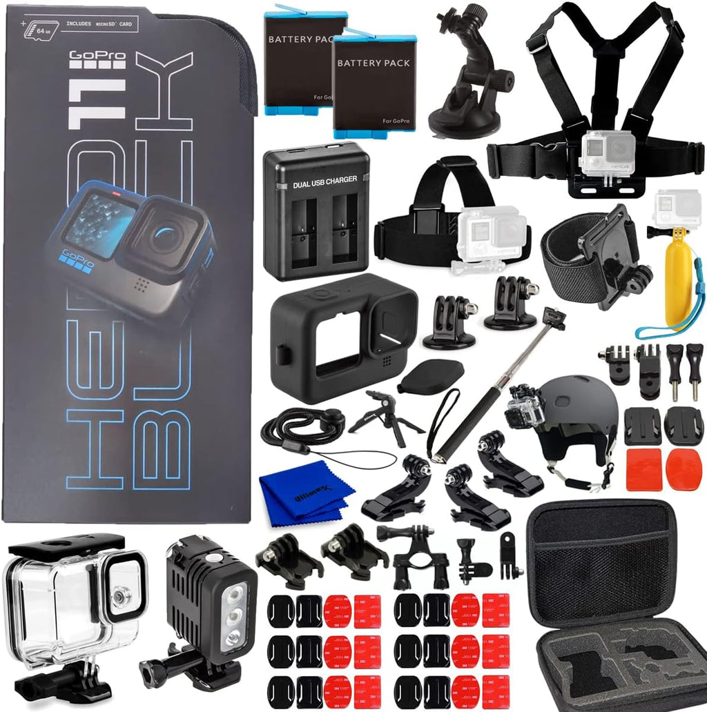 Waterproof Action Camera with 5.3K Ultra HD Video, 27MP Photos, 2 Extra Batteries and Charger J6293
