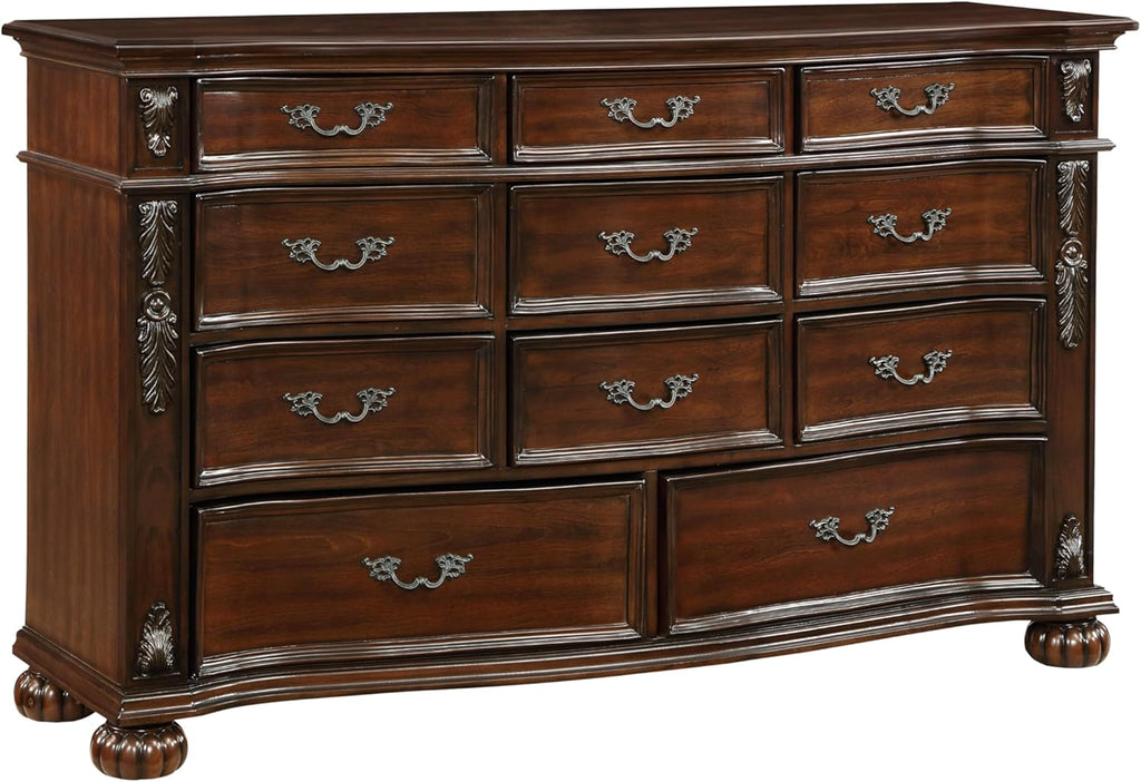11 Drawers Cherry Finish Wood Dresser H96486