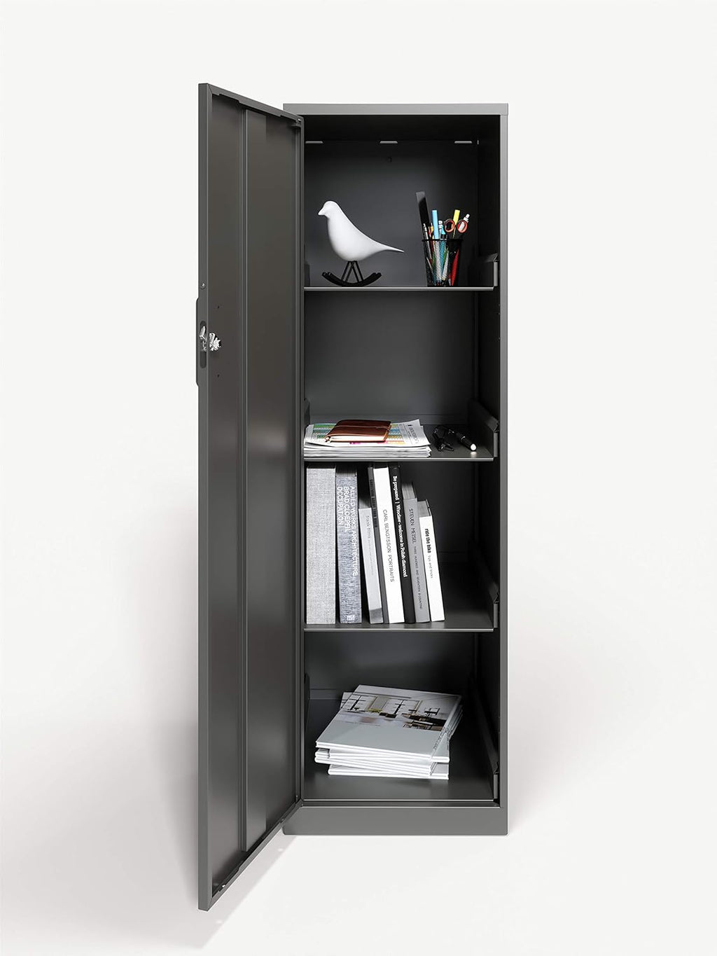 Charcoal 4 Shelf Personal Cabinet K7681