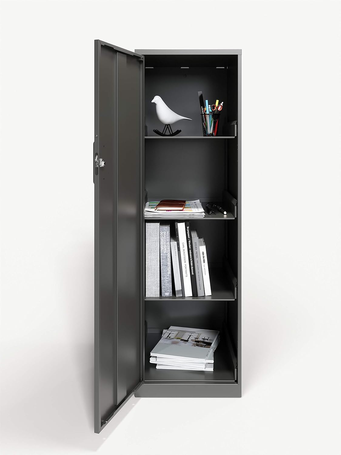 Charcoal 4 Shelf Personal Cabinet K7681