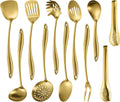 11 Pcs Stainless Steel Gold Kitchen Utensils Set U143234