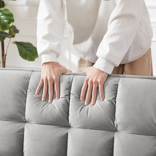 Black Velvet Convertible Sleeper Sofa with Pullout Bed K865586
