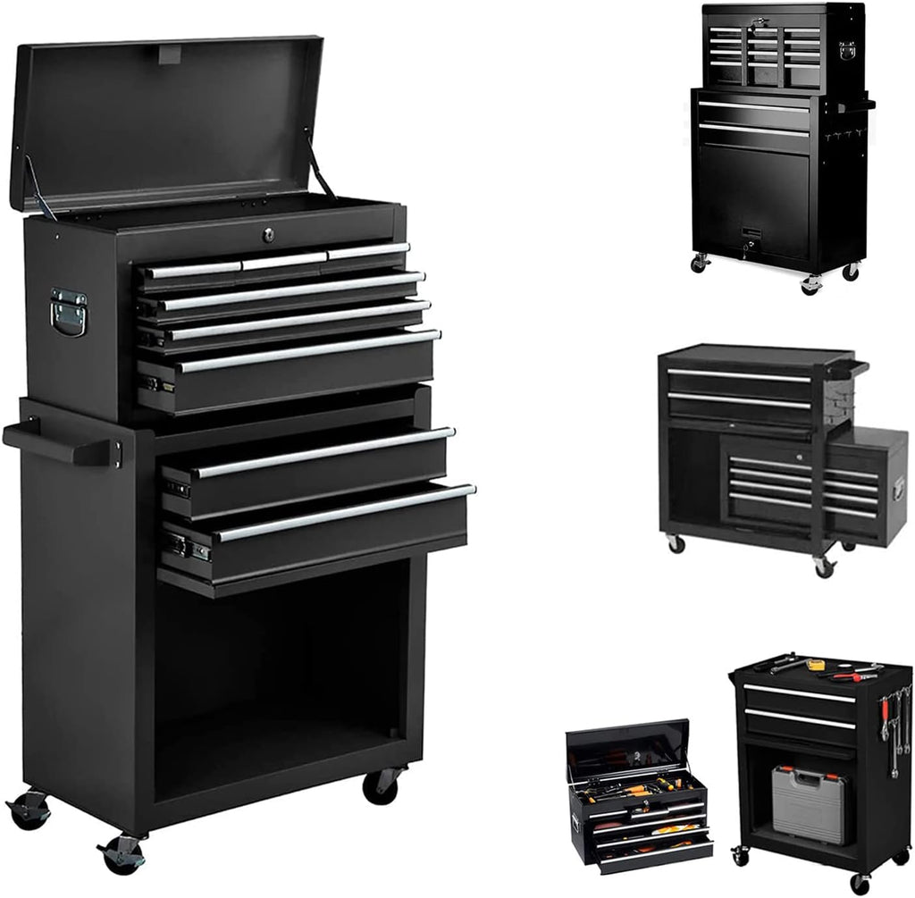Blue 8 Drawer Rolling Metal Tool Chest F571