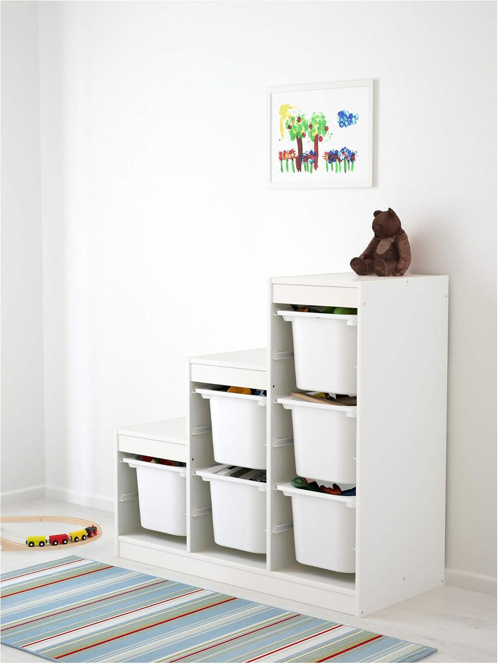 White 99x44x94 cm Storage Combination with Boxes U543127