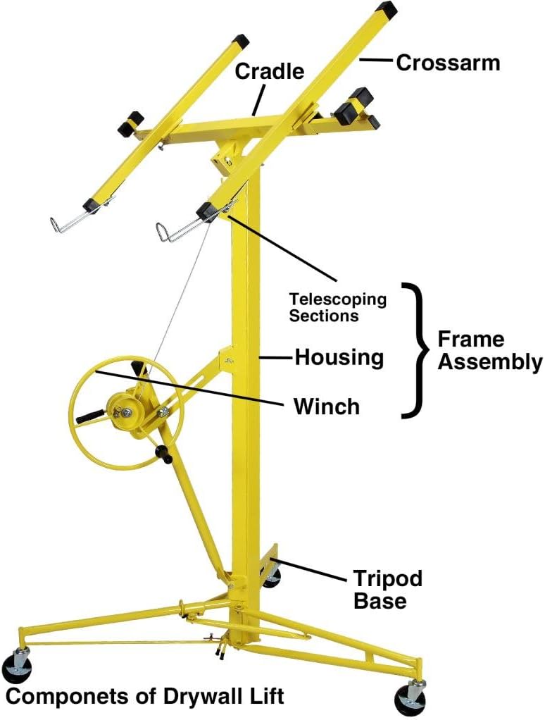 Drywall Lift Rolling Panel Hoist Jack Lifter 16FT A55371