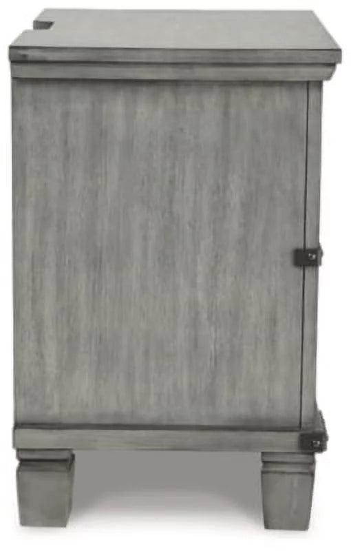 Gray 2 Drawer Nightstand T330