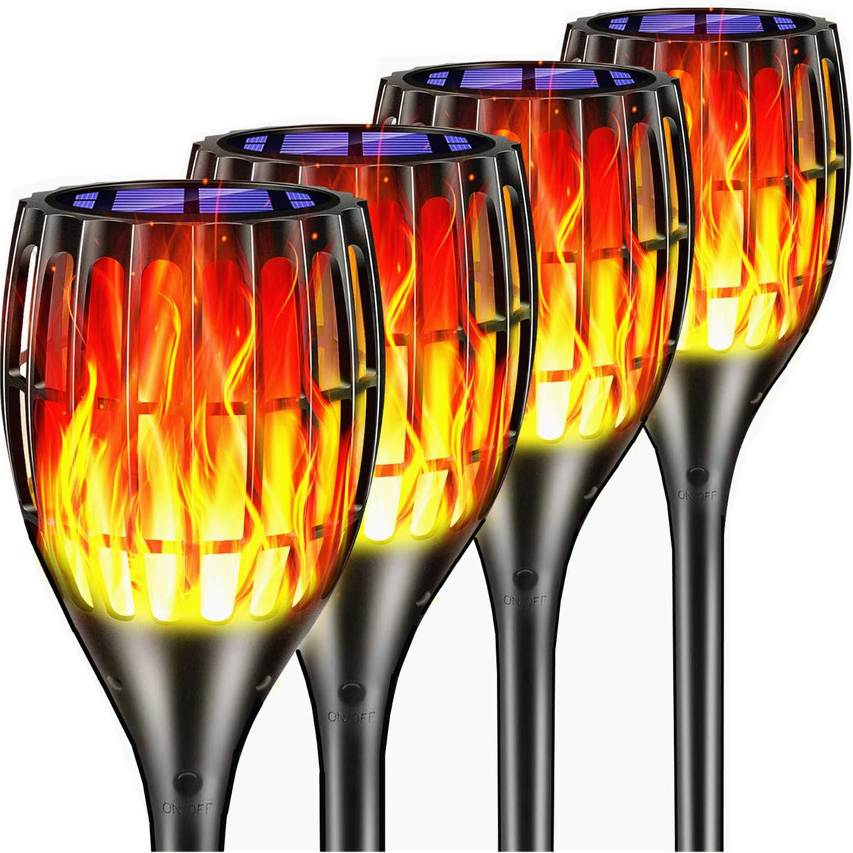 Waterproof Solar Torch Lights 4 Pack F104