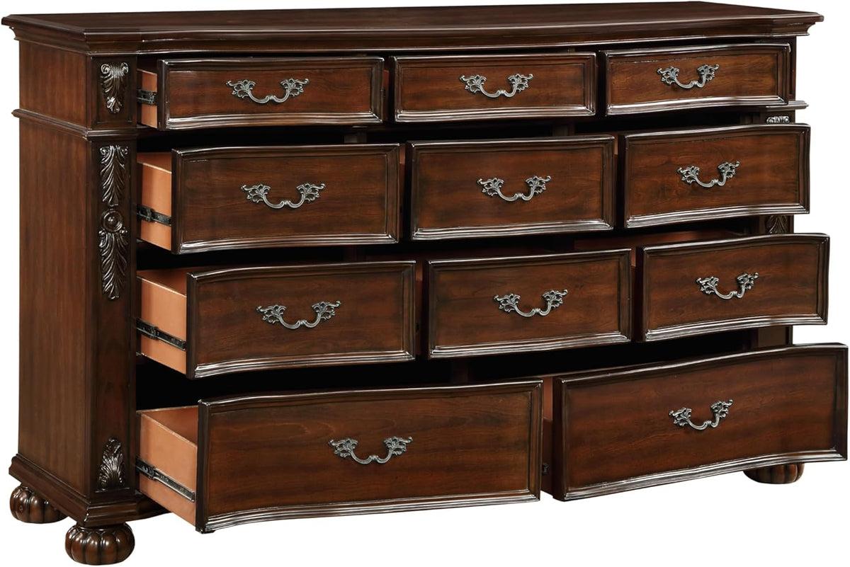 11 Drawers Cherry Finish Wood Dresser H96486