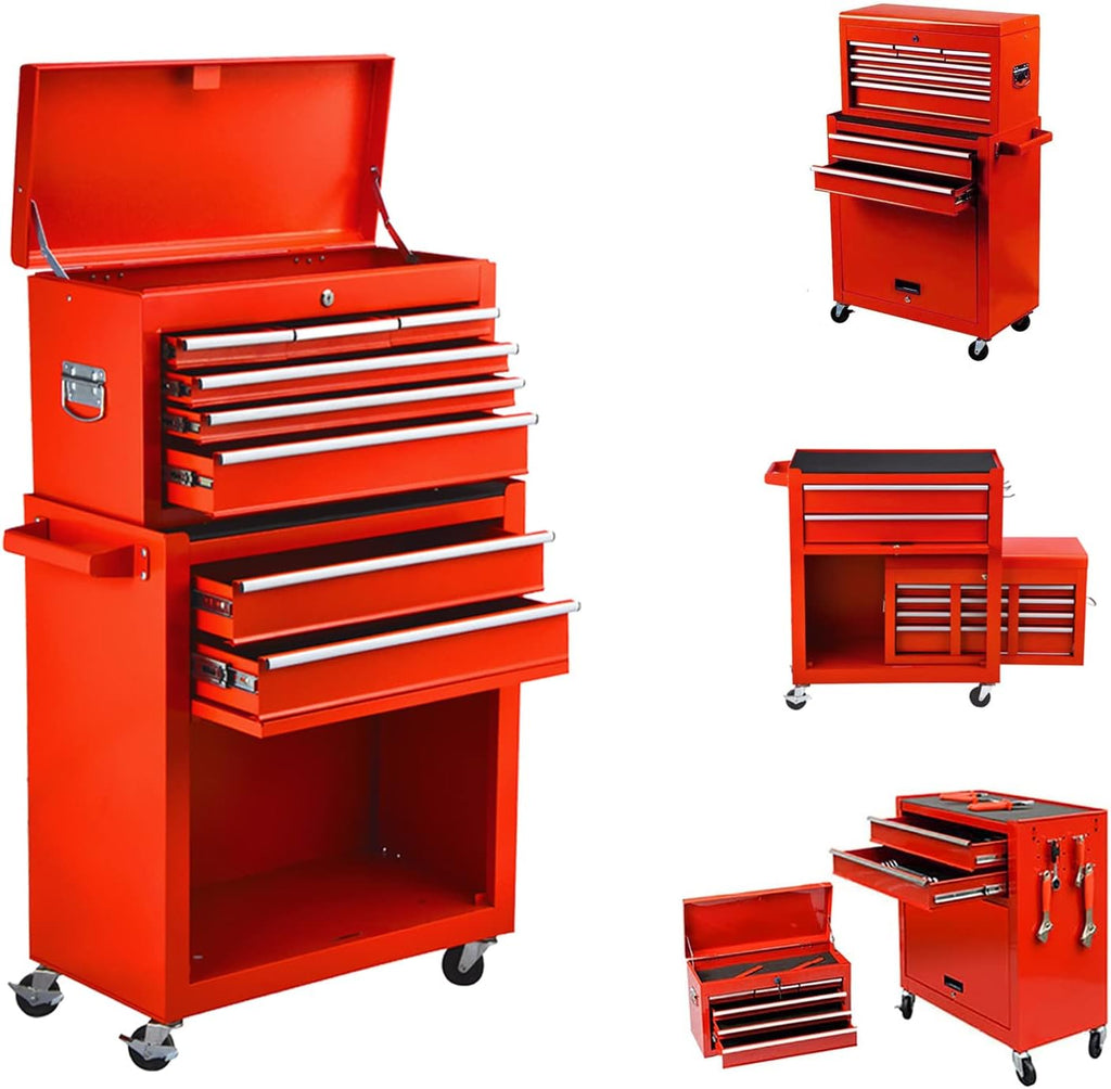 Blue 8 Drawer Rolling Metal Tool Chest F571