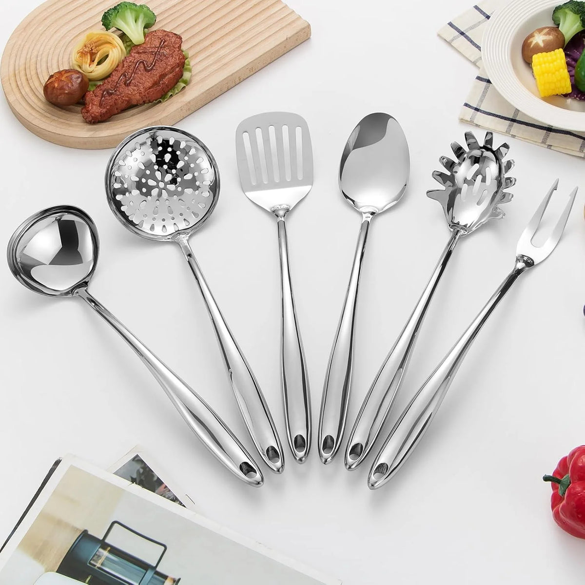 11 Pcs Stainless Steel Gold Kitchen Utensils Set U143234