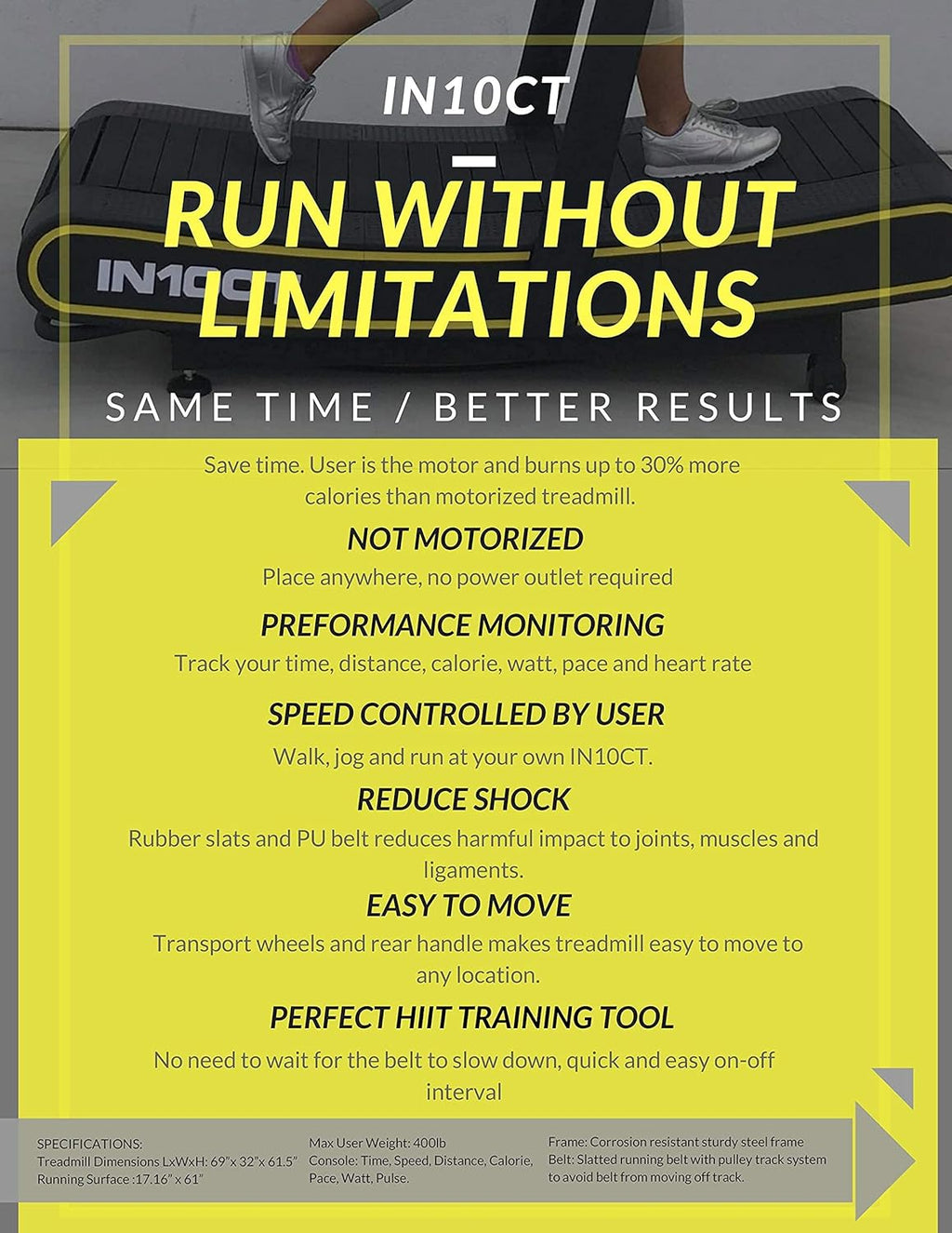 Curved Manual Treadmill with Curved Running Platform I320