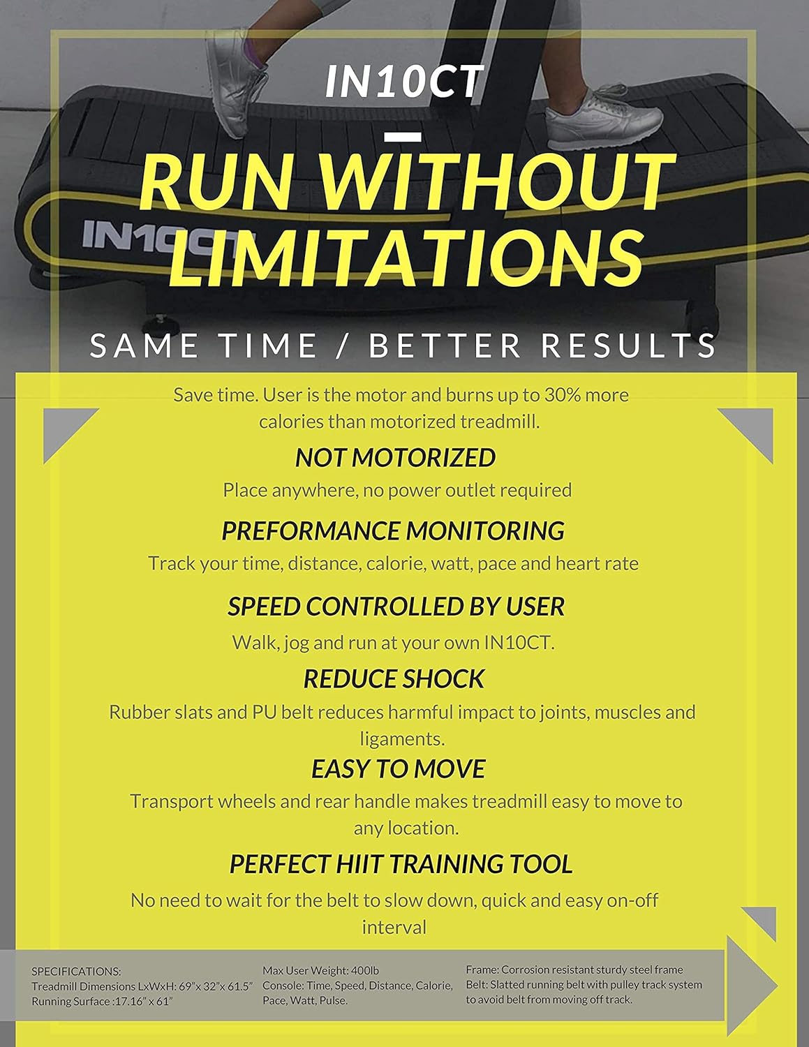 Curved Manual Treadmill with Curved Running Platform I320