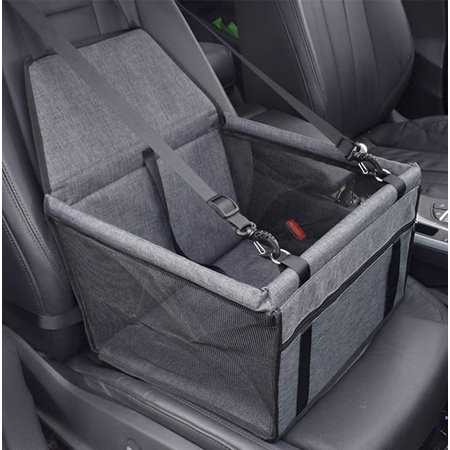 Black Pet Car Seat Booster with Clip-on Safety Leash A3196